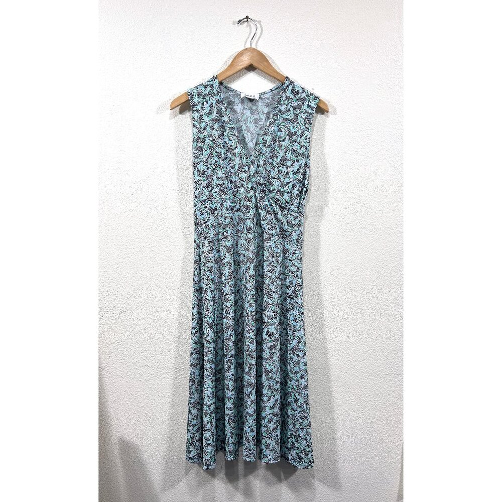 Leota faux wrap midi dress with bird pattern size med